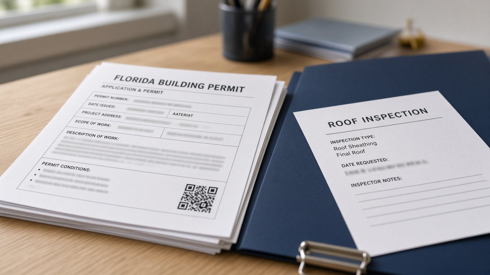 Reroof permits and history documents