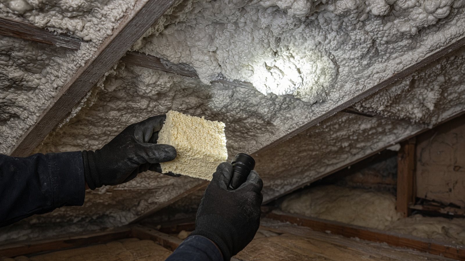 Exploratory wind mitigation in a spray-foam attic