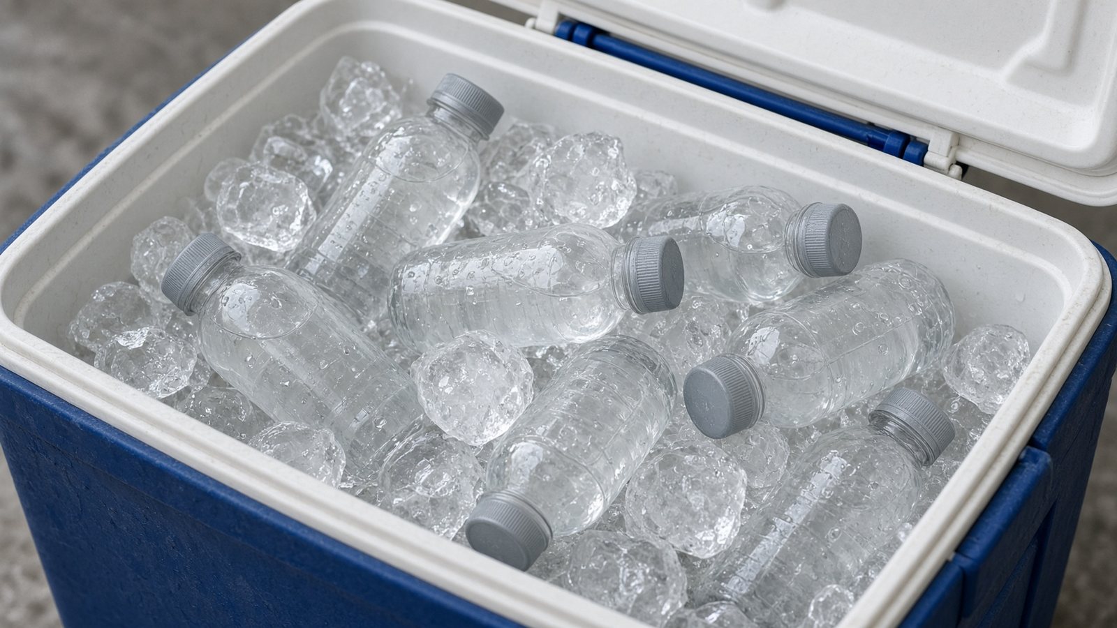 Well water samples packed on ice